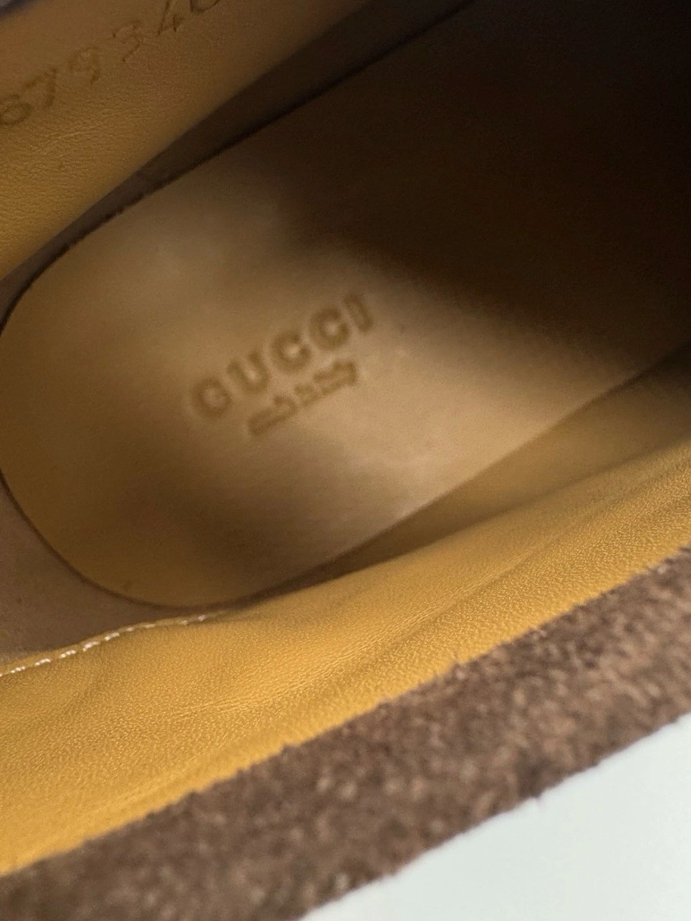 Women’s Gucci Brown Suede chukka boots with Gold Hardware size 41/ 10 - Picture 7 of 8
